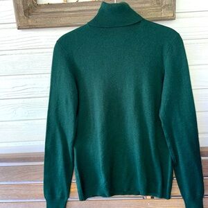 Ralph Lauren Silk Cashmere Turtleneck Green Sweater Vintage